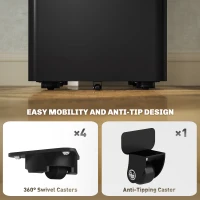 Vinsetto 3 Drawer Filing Cabinet, Lockable Steel Office Storage Cabinet with Hanging Bar for Letter, A4, Legal Files, Black(m-7)