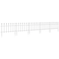 Outsunny Metal Decorative Garden Fence, 9.2' x 17.25" 5 Steel Panels, Decorative Border for Landscape, Flower Bed, Animals, White(m-1)