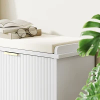 HOMCOM Entryway Bench with Padded Seat and Flip-Drawers, Holds up to 529lbs, Shoe Storage Bench for 10 Pairs of Shoes, White(m-10)