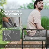 Outsunny 9 Pieces Wicker Patio Dining Set with 4 Armchairs, 4 Stools, Tempered Glass Top, Removable Cushions, Light Grey(m-5)