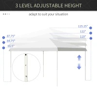 Outsunny 13' x 13' Pop Up Canopy Tent, Instant Sun Shelter, Tents for Parties, Height Adjustable for Outdoor, Garden, Patio, Parties, White(m-6)