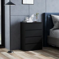 HOMCOM 4 Drawer Cabinet Storage Cupboard Freestanding Organiser Unit, Black(m-10)