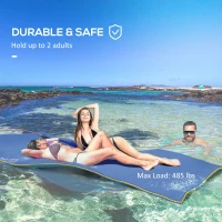 Soozier 9' x 6' Lily Pad Water Mat for 2 Adults, Floating Water Pad for Lake, Pool, Ocean, Beach, and Boating, Blue(m-4)