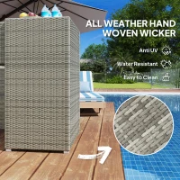 Outsunny Outdoor Towel Rack for Pool w/ Drawer & Cabinet, Gray(m-5)