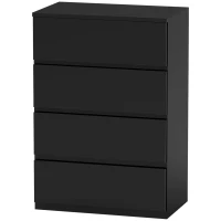 HOMCOM 4 Drawer Cabinet Storage Cupboard Freestanding Organiser Unit, Black(m-11)