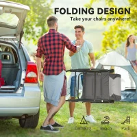 Outsunny Folding Rocking Chair Set of 2 Padded Rockers with Armrest, Light Grey(m-4)