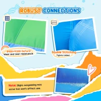 Qaba 4 in 1 Inflatable Bounce House with Slide, Basketball Hoop, Ball Pit, 370W Blower, Storage Bag, 163" x 81" x 75"(m-5)
