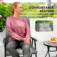 Outsunny 3-Piece Outdoor Foldable Rocking Chair Set, Light Grey(m-7)