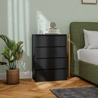 HOMCOM 4 Drawer Cabinet Storage Cupboard Freestanding Organiser Unit, Black(m-8)