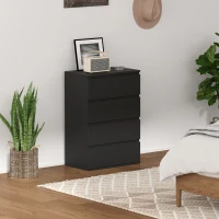 HOMCOM 4 Drawer Cabinet Storage Cupboard Freestanding Organiser Unit, Black(m-1)