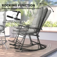 Outsunny 3-Piece Outdoor Foldable Rocking Chair Set, Light Grey(m-4)