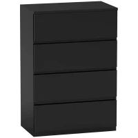 HOMCOM 4 Drawer Cabinet Storage Cupboard Freestanding Organiser Unit, Black(m-2)