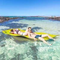 Soozier 9' x 6' Lily Pad Water Mat for 2 Adults, Floating Water Pad for Lake, Pool, Ocean, Beach, and Boating, Yellow(m-10)