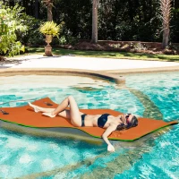 Soozier 9' x 6' Lily Pad Water Mat for 2 Adults, Floating Water Pad for Lake, Pool, Ocean, Beach, and Boating, Orange(m-9)