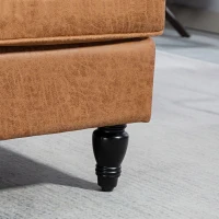 HOMCOM Modern Accent Chair, Microfiber Cloth Armchair with Turned Legs and Wide Seat, Comfy Chair for Living Room, Brown(m-9)