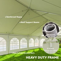 Outsunny 20' x 30' Heavy Duty Party Tent, Galvanized Outdoor Canopy Event Tent with Removable Window Sidewalls and Carry Bags(m-4)