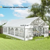 Outsunny 20' x 30' Heavy Duty Party Tent, Galvanized Outdoor Canopy Event Tent with Removable Window Sidewalls and Carry Bags(m-3)