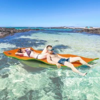 Soozier 9' x 6' Lily Pad Water Mat for 2 Adults, Floating Water Pad for Lake, Pool, Ocean, Beach, and Boating, Orange(m-10)