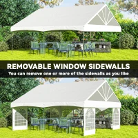 Outsunny 20' x 20' Heavy Duty Party Tent, Galvanized Outdoor Canopy Event Tent with Removable Window Sidewalls and Carry Bags(m-7)