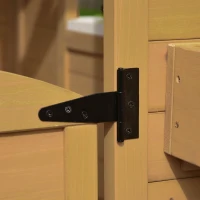 Outsunny Wooden Kids Playhouse with Door Windows Mailbox Flower Pot Holder Serving Station Bench Yellow(m-10)