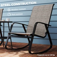 Outsunny Set of 2 Patio Rocking Chairs, Outdoor Rocking Chairs with High Backrest, Armrests for Backyard, Garden, Light Brown(m-7)