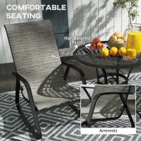 Outsunny Set of 2 Patio Rocking Chairs, Outdoor Rocking Chairs with High Backrest, Armrests for Backyard, Garden, Light Brown(m-5)