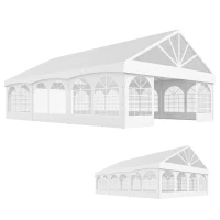 Outsunny 20' x 30' Heavy Duty Party Tent, Galvanized Outdoor Canopy Event Tent with Removable Window Sidewalls and Carry Bags(m-11)