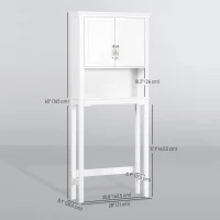 kleankin Over the Toilet Storage, Bathroom Cabinets Over Toilet, Cabinet Above Toilet with Doors and Shelves(m-3)