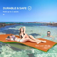 Soozier 9' x 6' Lily Pad Water Mat for 2 Adults, Floating Water Pad for Lake, Pool, Ocean, Beach, and Boating, Orange(m-4)