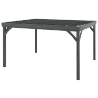 Outsunny 10' x 12' Outdoor Wooden Pergola, Grape Vine Gazebo with Concrete Anchors for Garden, Patio, Backyard, Deck, Gray(m-1)