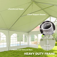 Outsunny 20' x 20' Heavy Duty Party Tent, Galvanized Outdoor Canopy Event Tent with Removable Window Sidewalls and Carry Bags(m-4)