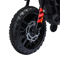 Qaba 12V Aprilia Licenced Kids Electric Motorcycle, Battery-Powered Dirt Bike with Training Wheels for Aged 3-8, Red(m-10)