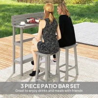Outsunny 3 Piece Patio Bar Set with 43"H Bar Table and 2 Bar Stools, for Balcony, Backyard, Porch(m-4)