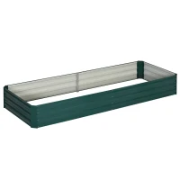Outsunny 95" x 36" x 12" Galvanized Raised Garden Bed, Metal Elevated Planter Box for Growing Flowers, Herbs, Succulents, Green(m-12)