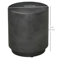 HOMCOM Terrazzo Finish Side Table, 17" Round End Table for Indoor and Outdoor, Charcoal Grey(m-3)
