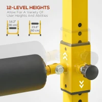 Soozier Bulgarian Split Squat Stand, 12-Level Adjustable Single Leg Squat Stand for Lower Body Strength Training, Yellow(m-5)