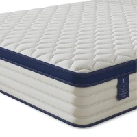 Twin Size Gel Memory Foam Mattress with Spring Support, Roll Pack Compression, 75″ L x 39″ W x 12″ H, White+Blue(m-11)