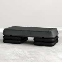 Soozier Adjustable Aerobic Stepper, 3-Level with Risers 4", 6", 8" Exercise Step Platform for Home Gym Fitness Workout, 330lbs Weight Capacity, Grey(m-10)