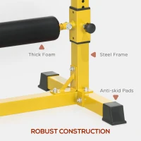 Soozier Bulgarian Split Squat Stand, 12-Level Adjustable Single Leg Squat Stand for Lower Body Strength Training, Yellow(m-6)