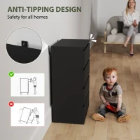 HOMCOM 4 Drawer Cabinet Storage Cupboard Freestanding Organiser Unit, Black(m-5)