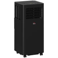 HOMCOM 10000 BTU Mobile Air Conditioner, 441 Sq. Ft., AC Unit with Dehumidifier, Sleep, 24H Timer On/Off, Window Kit, Black(m-12)