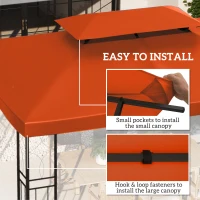 Outsunny 13' x 10' Gazebo Replacement Canopy 2 Tier Top UV Cover Pavilion Garden Patio Outdoor, Rust Red (TOP ONLY)(m-5)