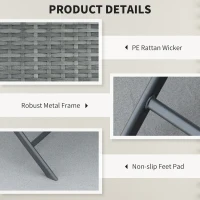 Outsunny 3-Piece Outdoor Folding Rattan Bistro Set, Grey(m-4)