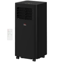 HOMCOM 10000 BTU Mobile Air Conditioner, 441 Sq. Ft., AC Unit with Dehumidifier, Sleep, 24H Timer On/Off, Window Kit, Black(m-1)