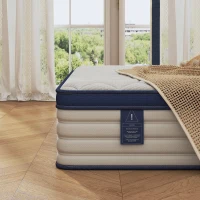 Full Size Gel Memory Foam Mattress with Roll Pack Compression, Double Mattress, Shock Absorption, and Spinal Support,75″ L x 54″ W x 12″ H, White+Blue(m-8)