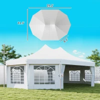 Outsunny 29' x 21' Canopy Party Event Tent with 2 Pull-Back Doors, White(m-3)