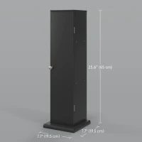 HOMCOM Small Toilet Paper Cabinet, Bathroom Corner Cabinet with Doors and Shelves for Paper Shampoo, Black(m-3)