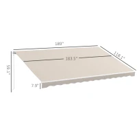 Outsunny 16'x10' Electric Retractable Awning Sunshade Shelter with Remote Controller & Crank Handle for Deck Balcony Yard, Cream(m-3)