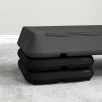 Soozier Adjustable Aerobic Stepper, 3-Level with Risers 4", 6", 8" Exercise Step Platform for Home Gym Fitness Workout, 330lbs Weight Capacity, Grey(m-9)