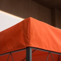 Outsunny 13' x 10' Gazebo Replacement Canopy 2 Tier Top UV Cover Pavilion Garden Patio Outdoor, Rust Red (TOP ONLY)(m-10)